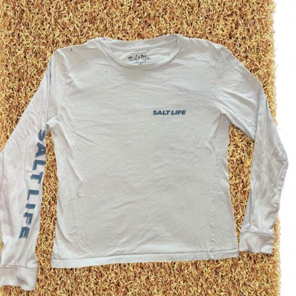 Salt-life White and Blue Shirt